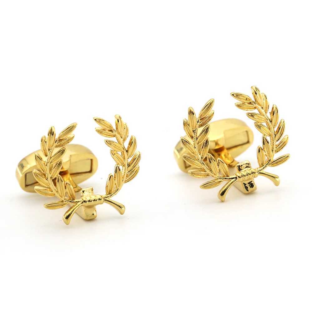 Designer Cuff Links Brand Men's Cufflinks Golden Color Wheat Spike Design Quality Brass Cuff LinksW261017