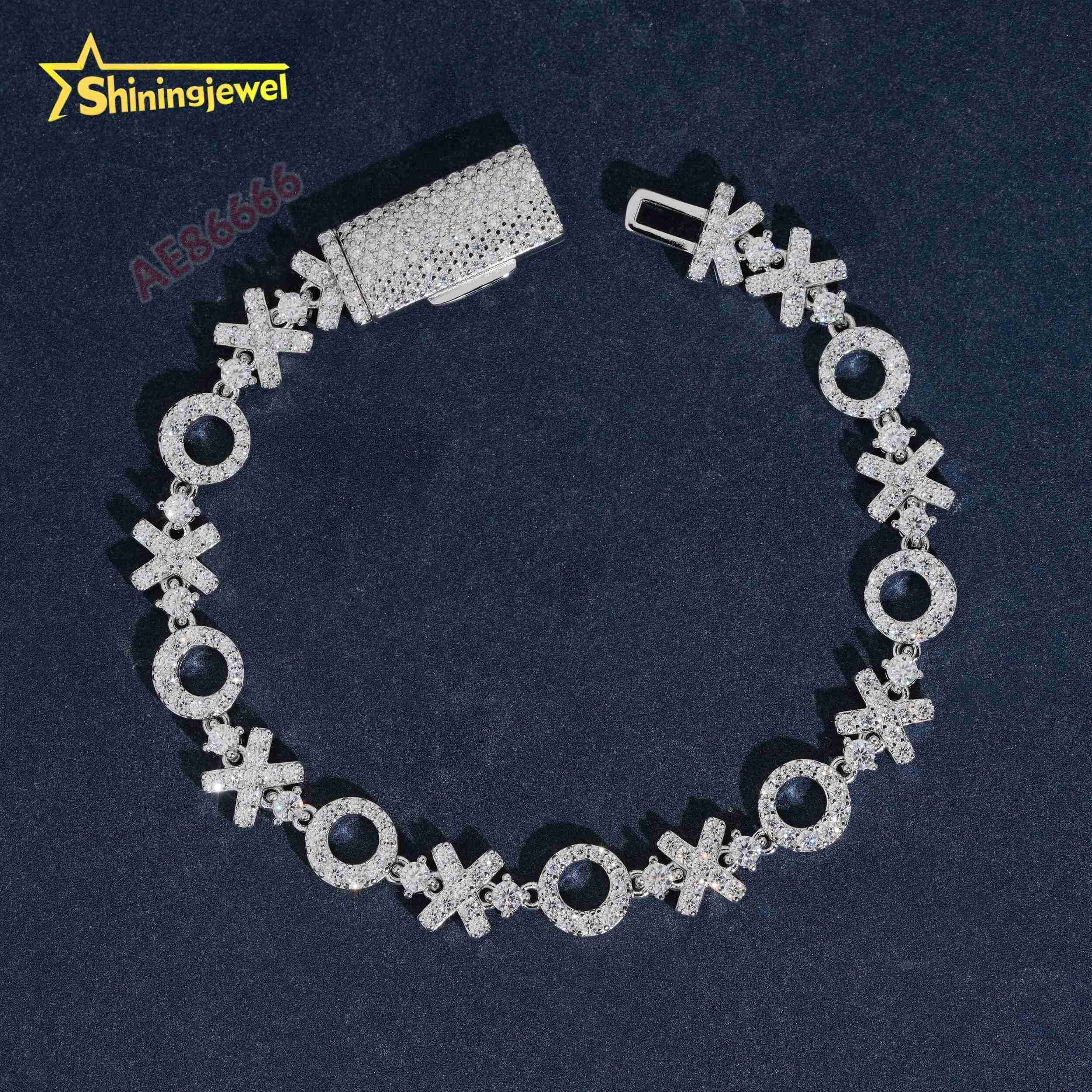 Pass Diamond Tester 925 Sterling Silver High Quality Iced Out Unique VVS Moissanite Bracelet