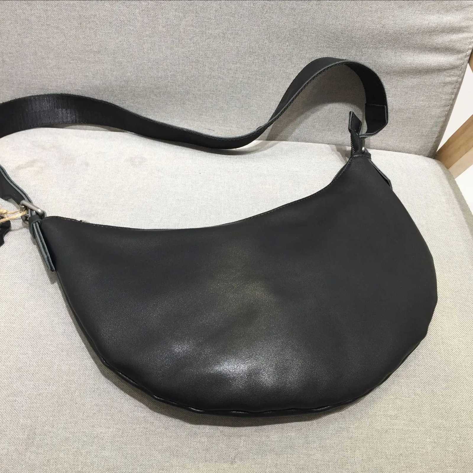 Evening Bags 2025 Women's Bag Leather Top Layer Handmade Women's Shoulder Chest Crossbody Women's Moon Designer Bag H261016