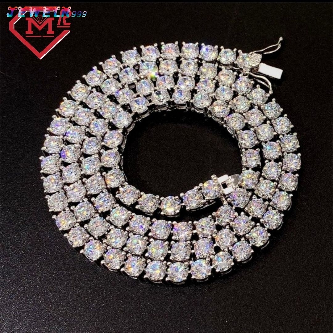 3mm Moissanite Chain Pass Diamond Tester Sterling Silver 925 VVS Moissanite Tennis Chain