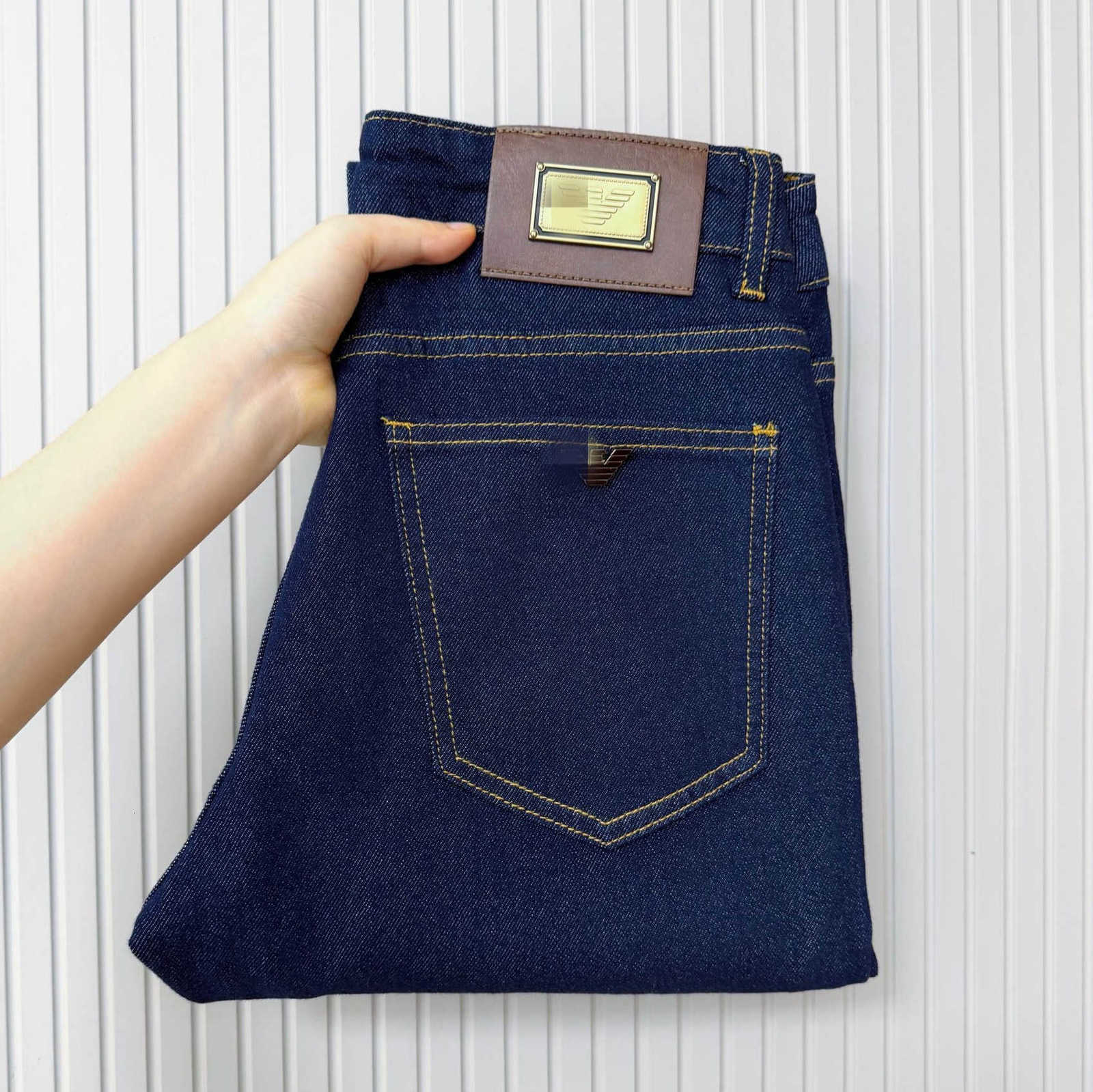 designer Men's Jeans European-style men jeans, original color, slim stretchy, washed, casual, straight-leg men trousers BXZ3