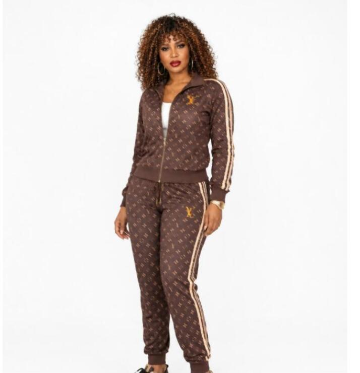Designer Womens Tracksuits Autumn Zipper Collar Loose Jacket Jogging Pants Fitness Two Piece Set Casual Women Clothing