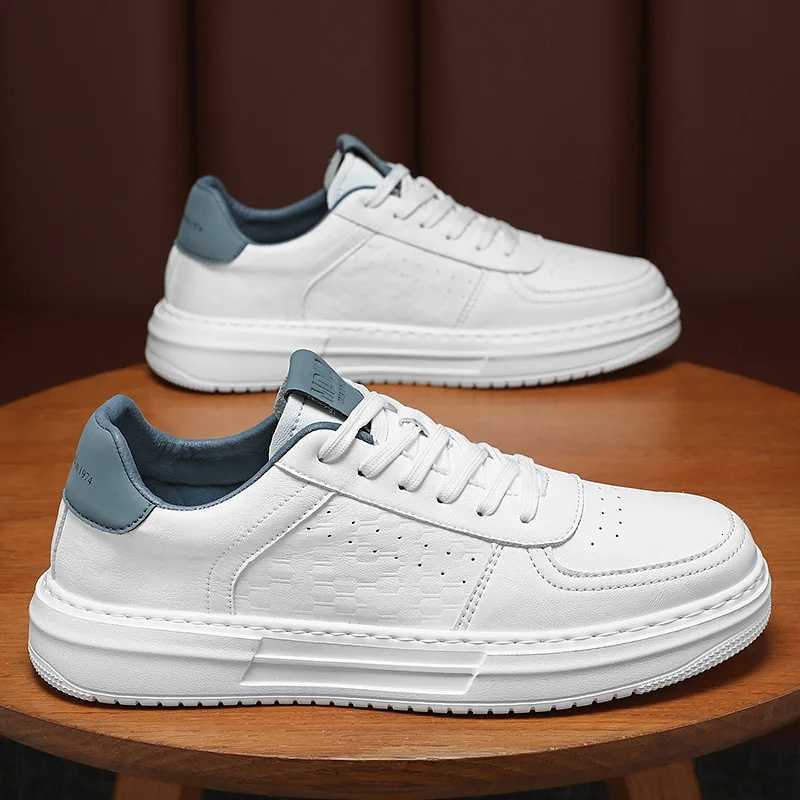 Casual Shoes Casual Sneakers 2026 New Fashion Leather Men White Sneakers Breathable Comfort Classic Casual Shoes Mens Outdoor Walking Shoes H261016