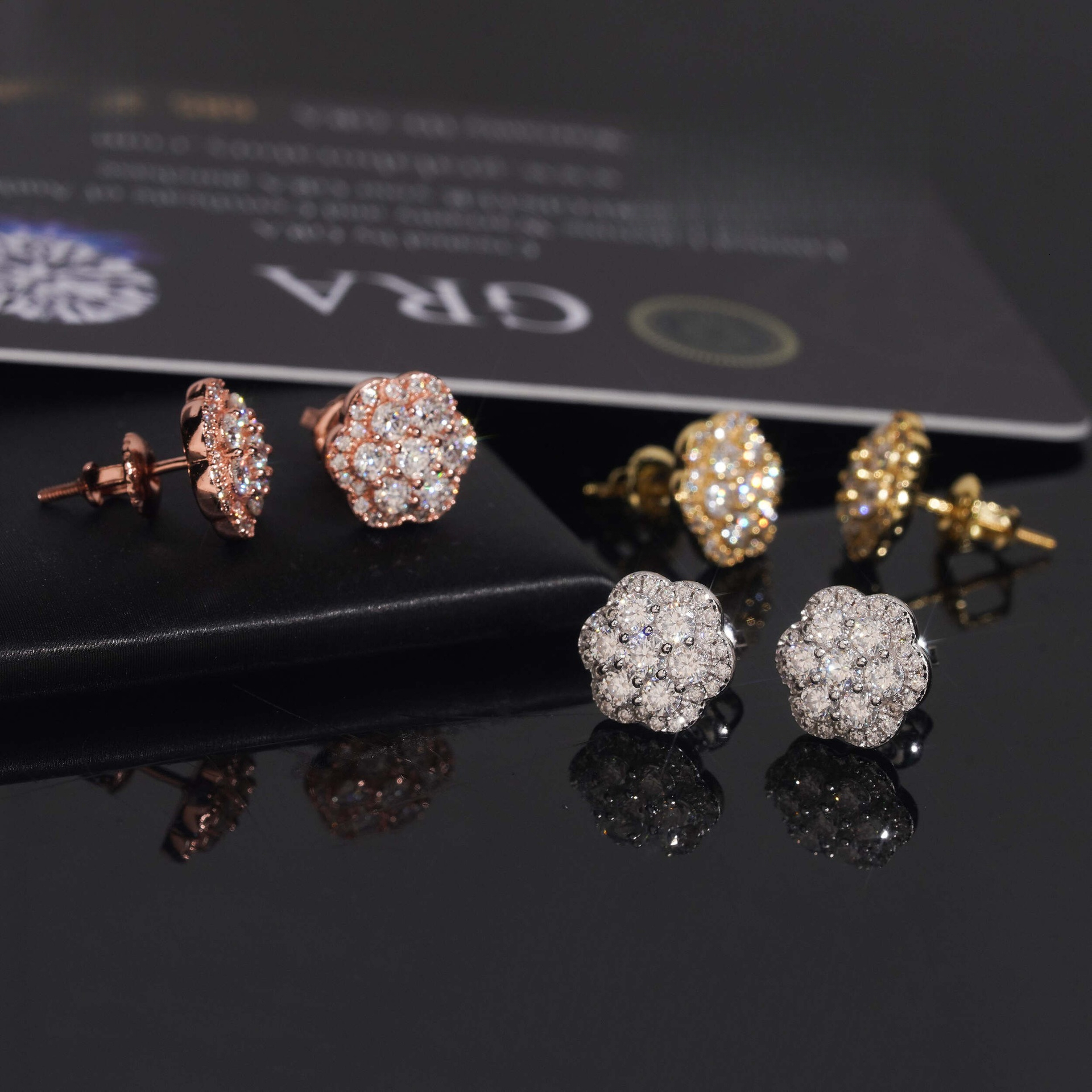 10mm Luxury High-Quality S925 Silver Jewelry Unique Flower Stud Earrings Fully Inlaid with Moissanite Direct Supply