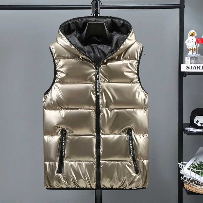 Vests Korean Style 2025 Men's Autumn Winter New Fashion Men's Solid Color Simple Basic Casual Trendy Quilted Vests Male Clothes Coats Tops