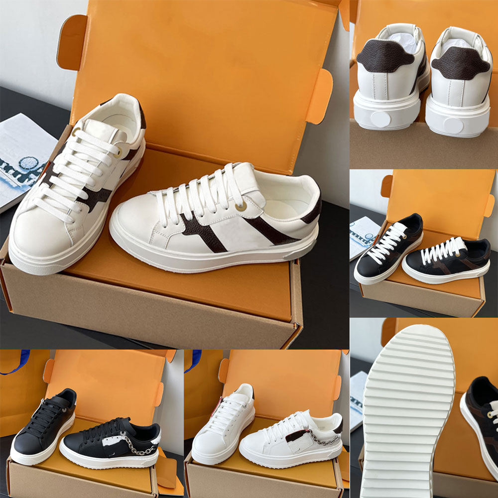 Time Out Sneaker Womens Designer Smooth Leather Sneakers 1AIEF4 Side With Signature Logo Casual Sneaker Fashion Brand Sports Shoes Light Rubber Outs