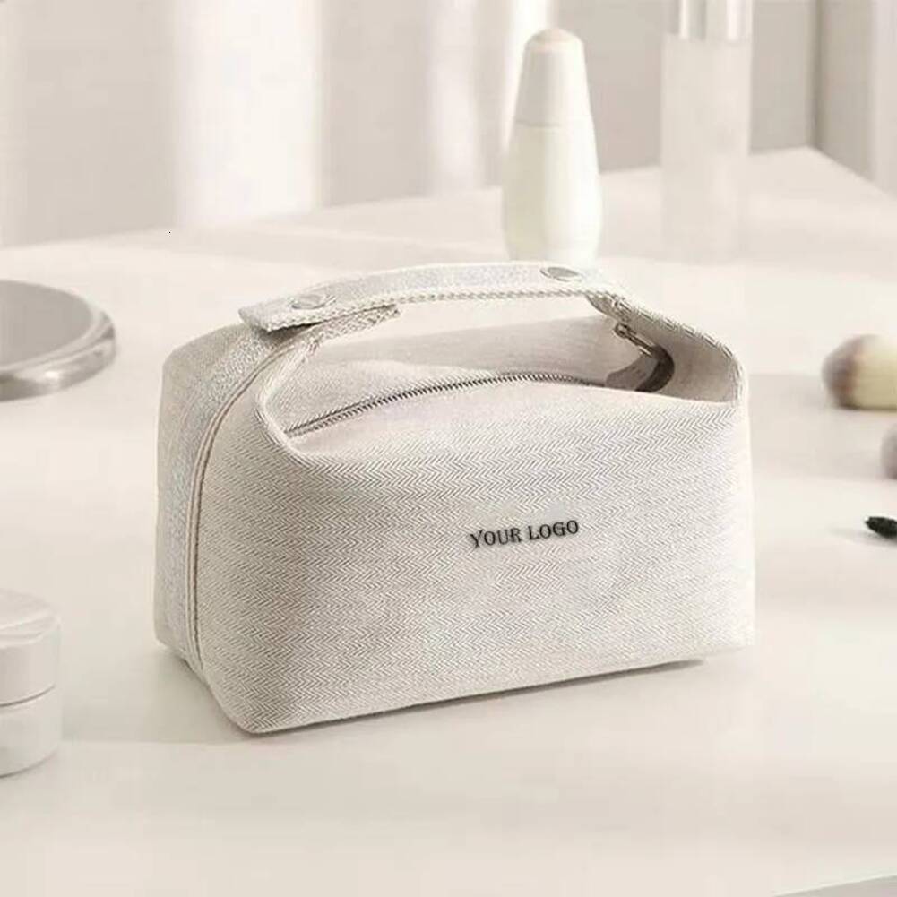 Cosmetic Bag Cosmetic Bag Natural Plain beauty pouch Weave Canvas Cotton Linen Jute Makeup Wholesale Travel Reusable Durable Beauty Pouch Women'