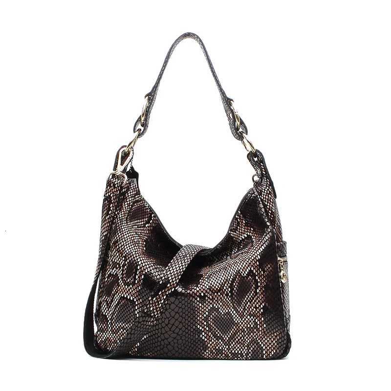 Evening Bags Women's Shoulder Bags Genuine Suede Cow Leather With Shiny Snake Image Coating Handbags New High Quality H261016
