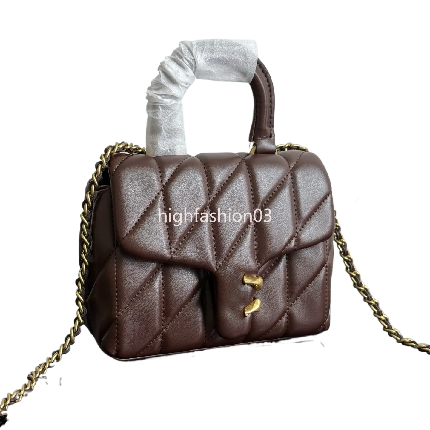 Luxy Designer Top Handle Crossbody Bag for Women, Quilted Soft Leather Shoulder Purse with Chain, Small Daily Handbag, Gift for Ladies Girls Yidao05