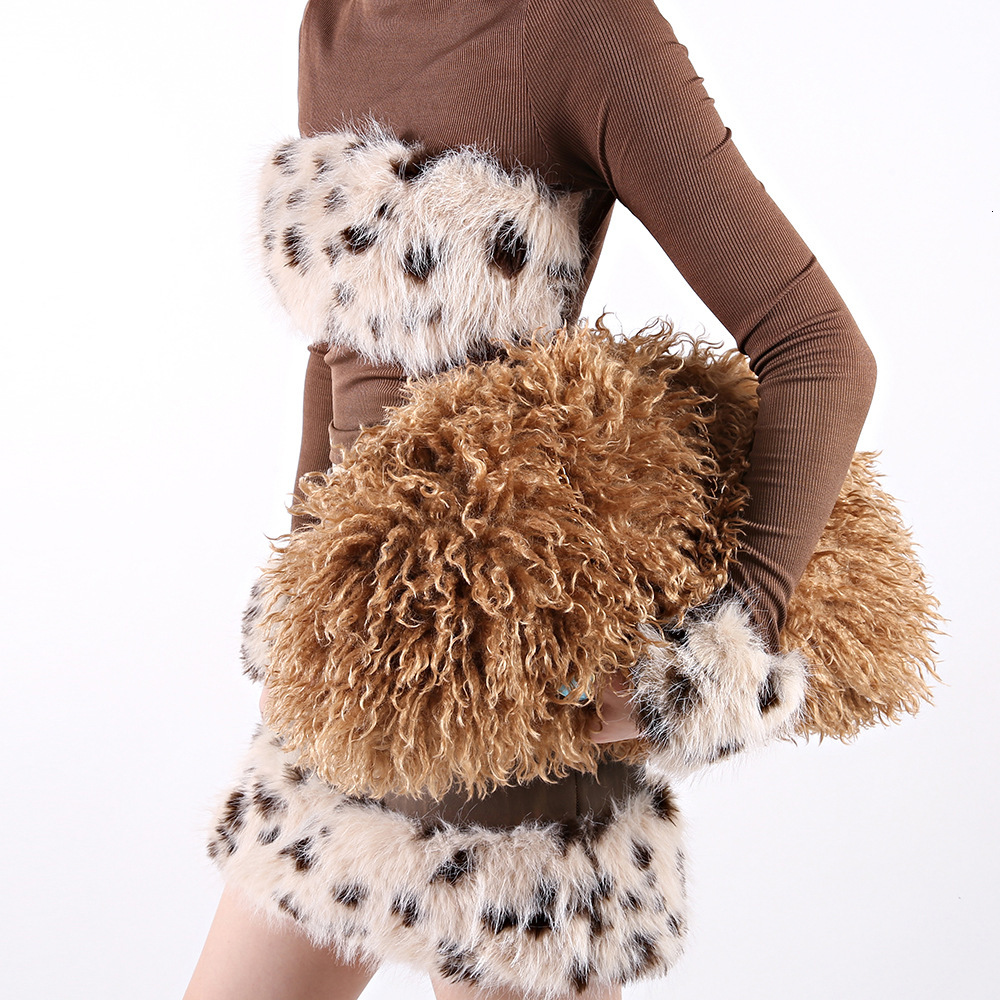 2026 New European And American Style Fluffy Feather Beach Large Cloud-Shaped Pleated Handbag, Crossbody Bag, Plush Bag Free Shipping Free Shipping