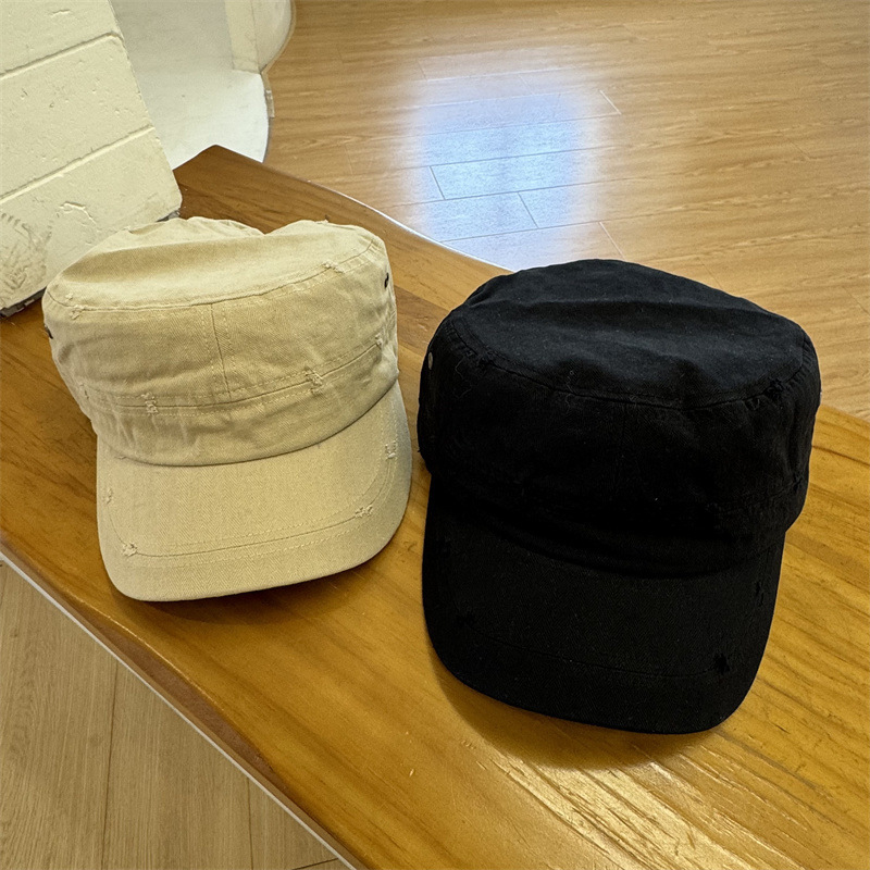 New autumn winter vintage washed duckbill for men and women versatile baseball cap distressed flattop newsboy cap
