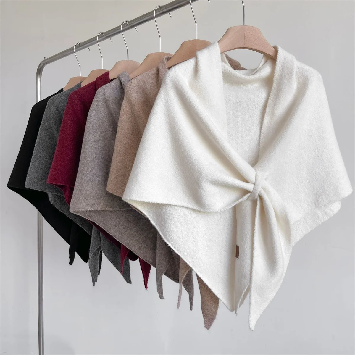 Autumn Winter Korean Women Multi-functional Neck Wraps Wool Blended Triangular Shawl Female Thickened With Knitted Warm Shoulder261016
