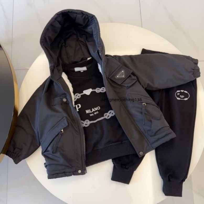 Kids Designer Clothes: Cozy Children's Outfit Set - Warm Coat, Soft Sweater & Durable Pants, Perfect for Active Play A222