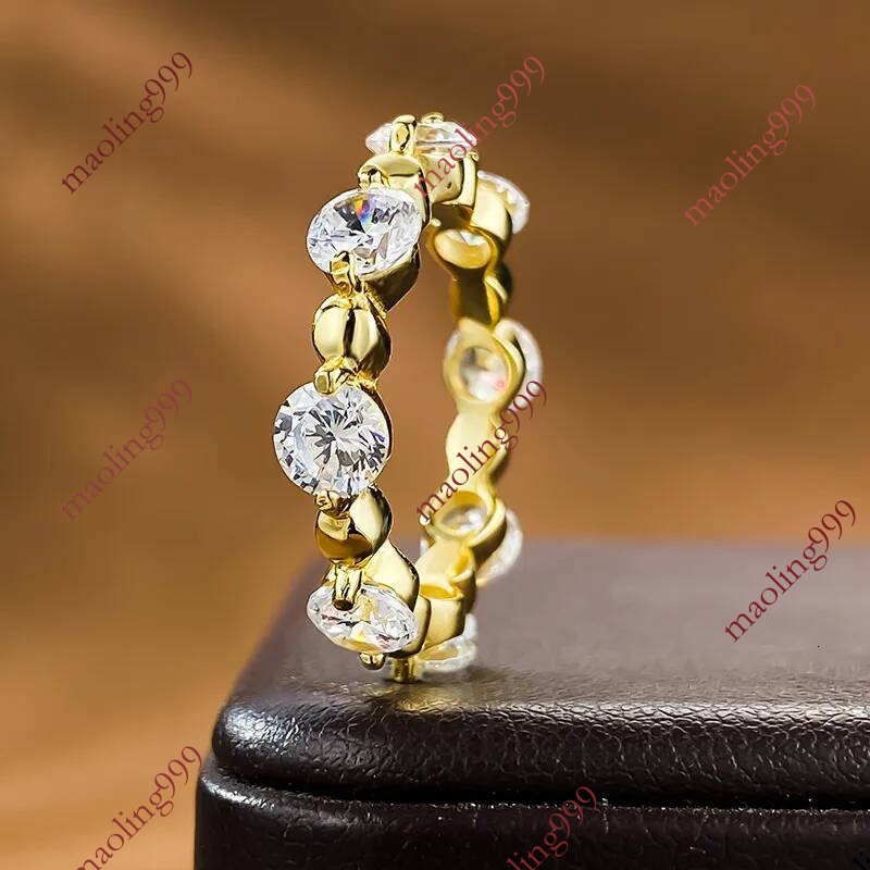 14K Gold Moissanite Diamond Ring 100% Sterling Sier Party Wedding Band Rings for Women Men Engagement Jewelry Gift