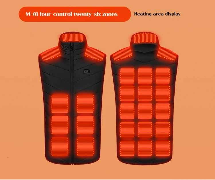 USB Men's Vests Heated Vest Rechargeable for Men Women Intelligent Heating Vest with Constant Warmth Washable Winter Thermal Vest Gift S-8XLW26