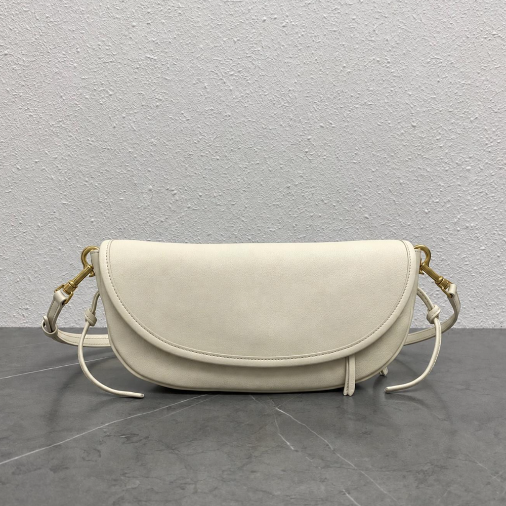 Vintage Saddle Flap Bag Genuine Leather Curved Shoulder Crossbody Compact Phone Friendly Relaxed French Chic Dinner Travel Top-Tier Designer New Arr