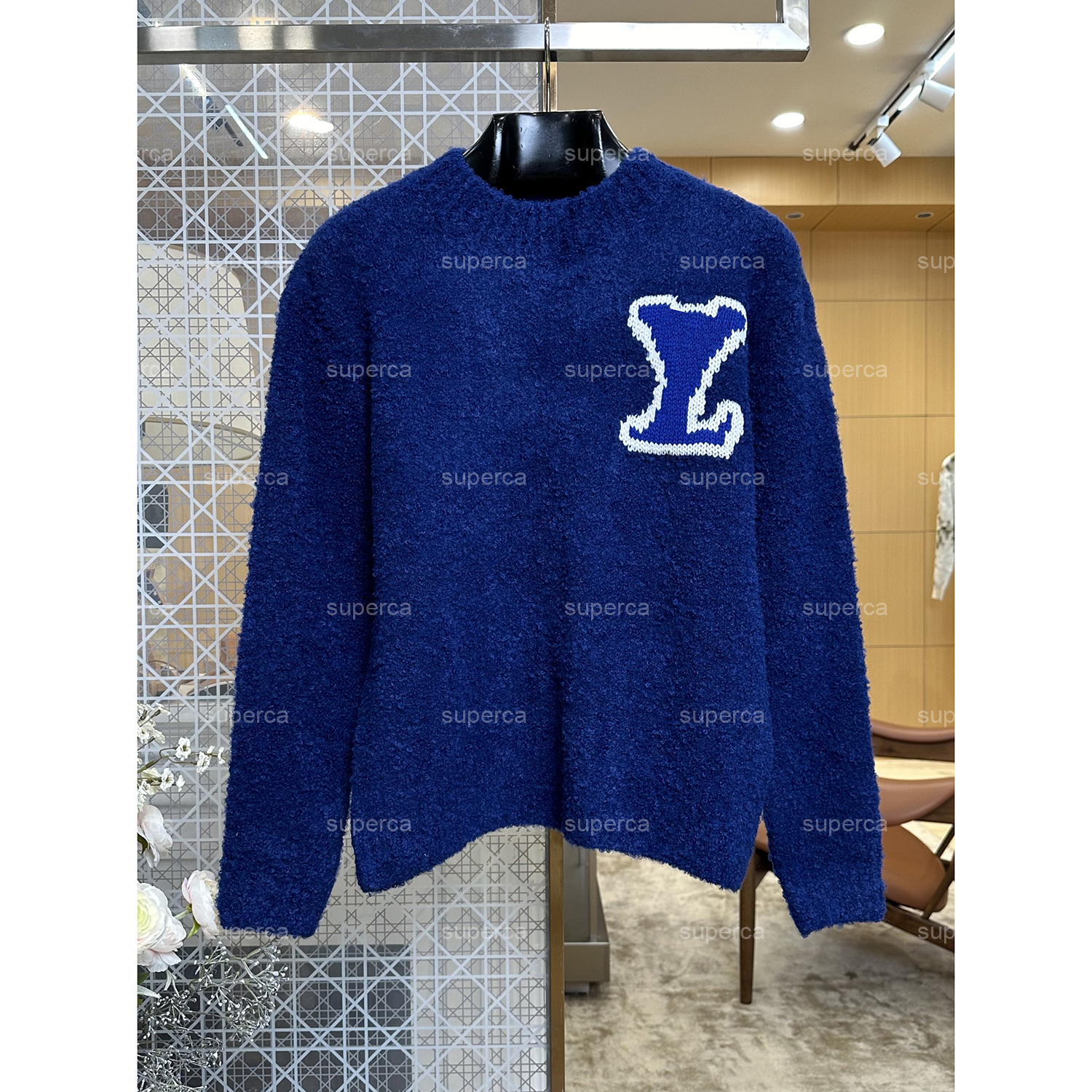 Luxury Designer Men Crew Neck Knit Sweater Embroidery Pattern Loose Drop Shoulder Casual Pullover Knitwear Multi Color S M L XL 56e47h