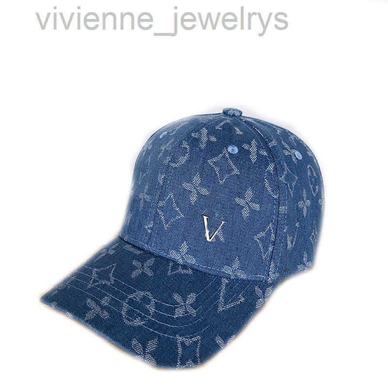 Designer baseball cap men's and women's hat brand printed sun caps metal letters fashion luxury leisure design hat blue color dye wash