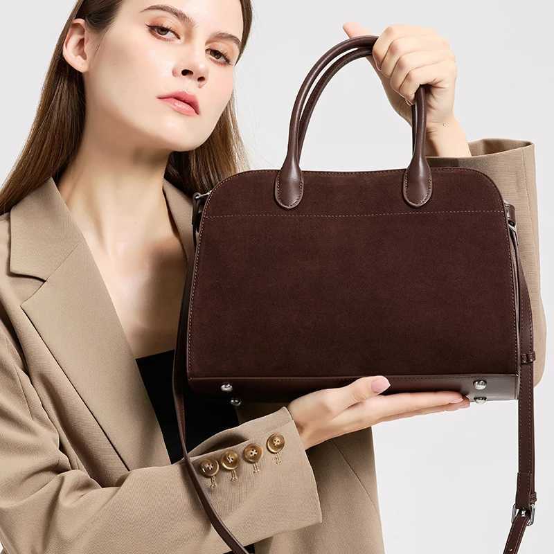 Evening Bags 2026 NEW Autumn Winter Women's Natural Suede Leather Crossbody Bag Designer Genuine Leather Commuting Shoulder Bag H261016