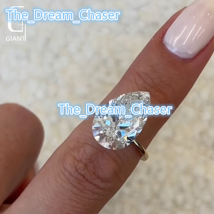 14k 18k Custom Engagement Ring 5ct Pear Cut Lab Grown Diamond IGI Certified DEF Custom Diamond Ring Wedding Rings Fine Jewelry