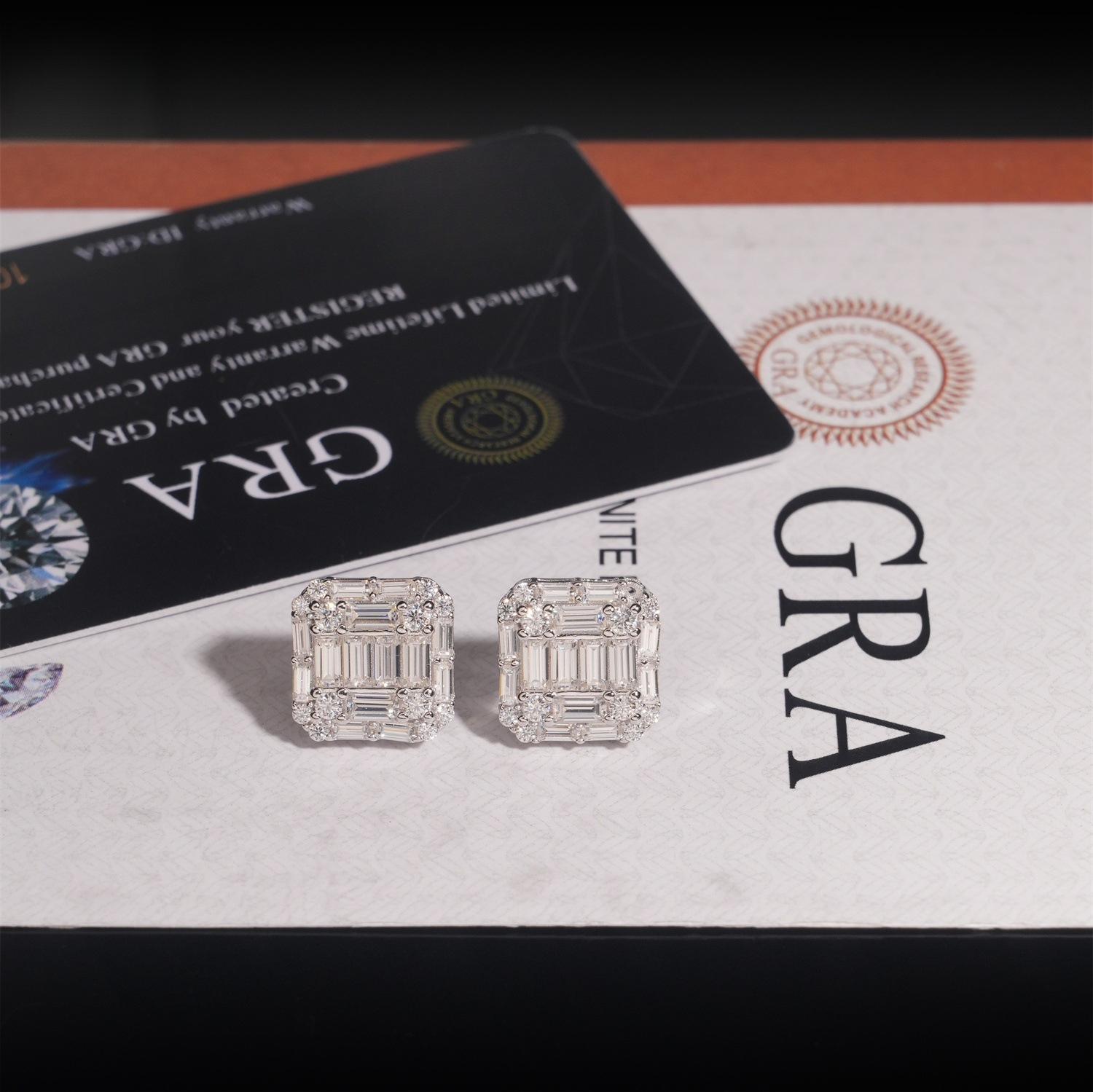 12mm high-end square earrings S925 silver inlaid with moissanite, can pass testing, best-selling item