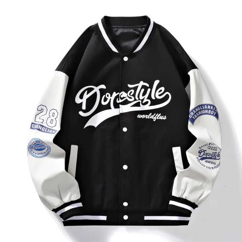 Classic Men's Men's Baseball Jackets Jacket Black Blue Polyester Regular Zipper Casual Jacket 2024 Spring and Autumn Printed Fashion Men&#