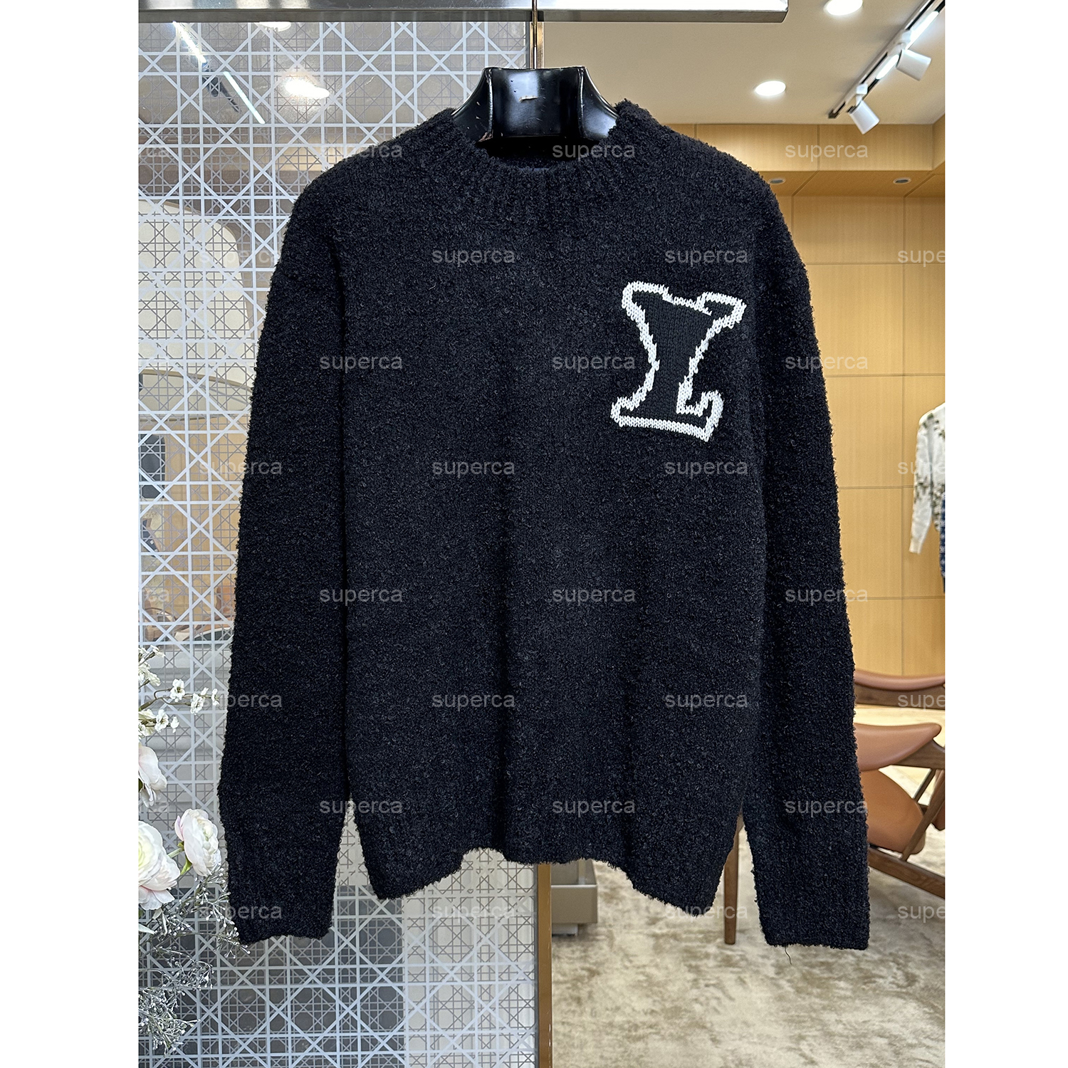 Luxury Designer Men Crew Neck Knit Sweater Embroidery Pattern Loose Drop Shoulder Casual Pullover Knitwear Multi Color S M L XL 56e45h