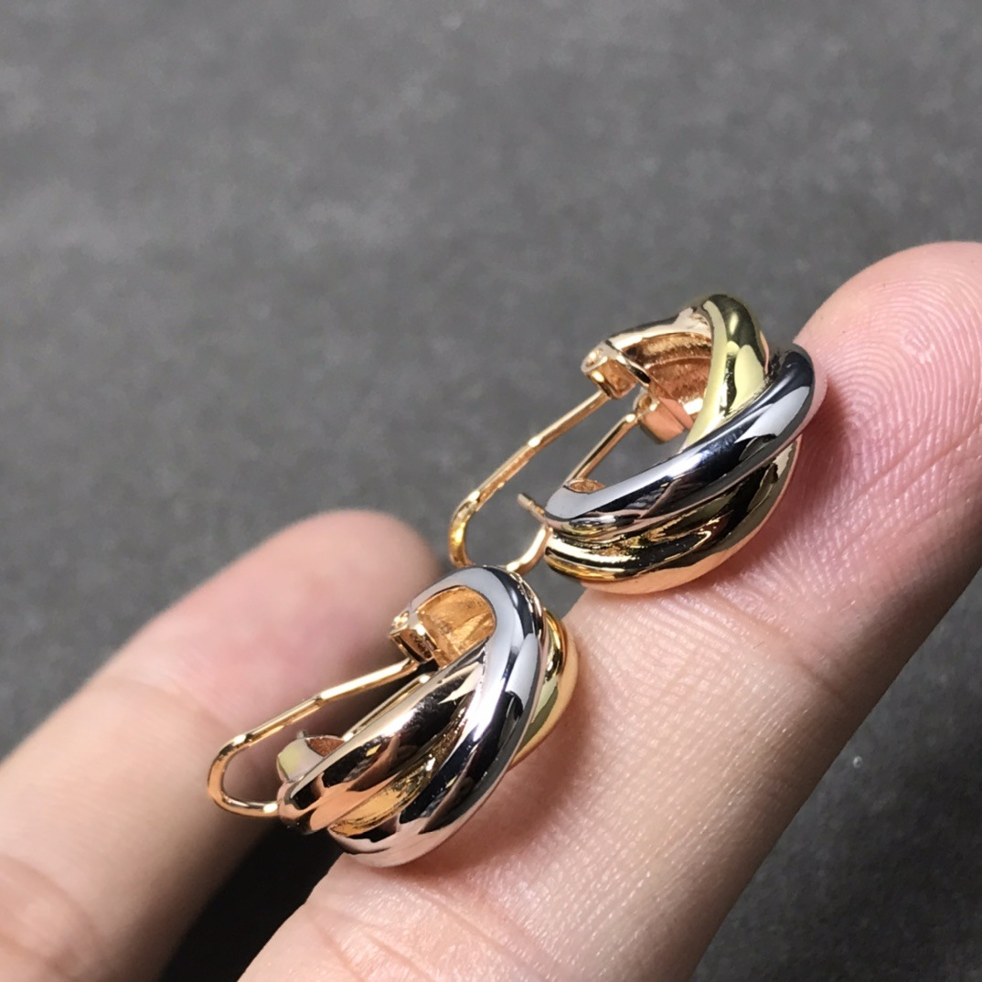 Trois boucles d'oreilles créoles imbriquées, boucle d'oreille polie lisse classique trois vies, boucles d'oreilles polyvalentes pour femmes de st