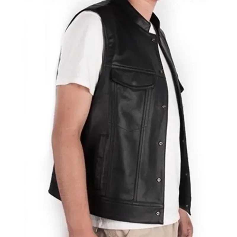 Skull Men's Vest Men's Vests Leather Jacket Solid Sleeveless Men ClothingW261017