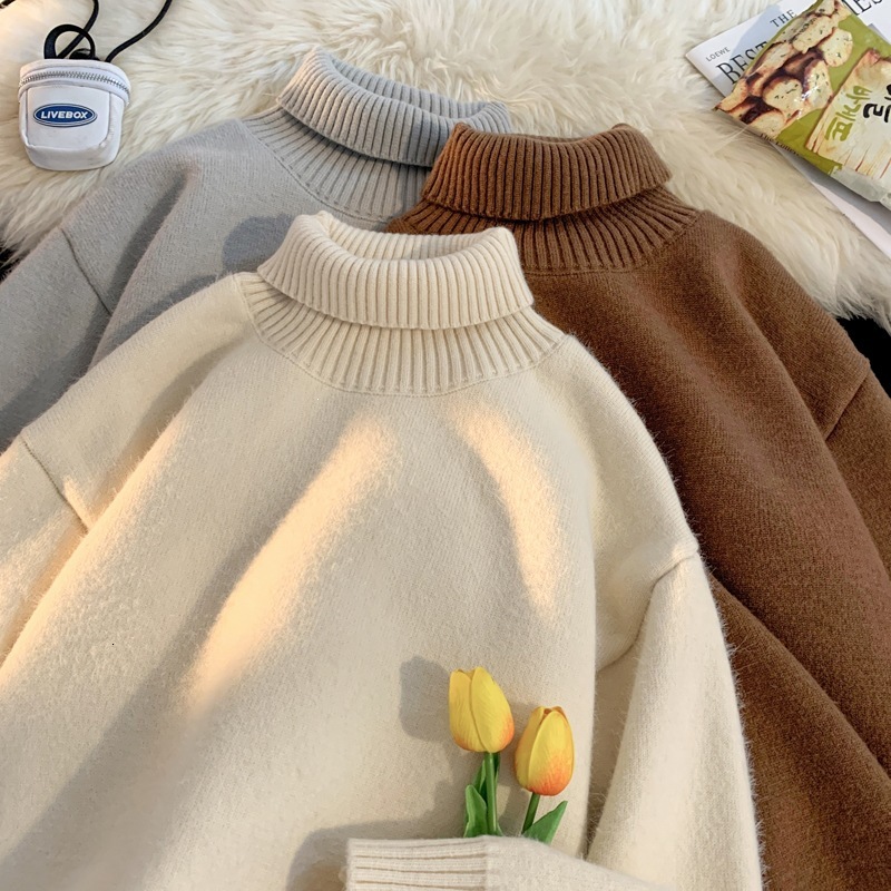 2026 New High-Neck Sweater For Men, Autumn Style,Casual knit sweater Casual And Sophisticated, Solid Color Base Layer Knitwear Honglu