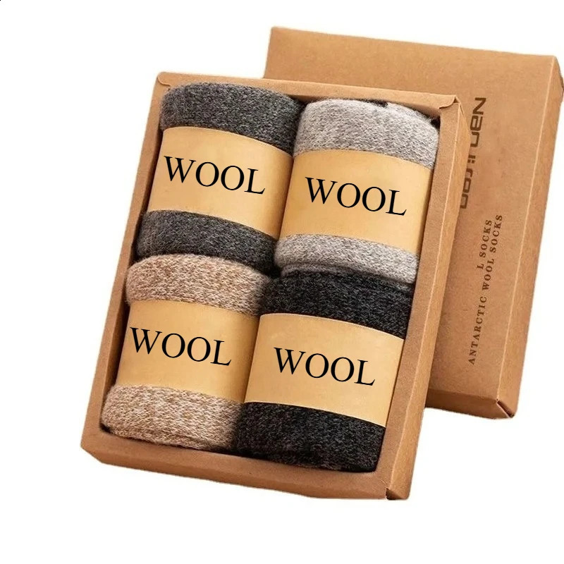 2 Pairs Mens Womens Super Thick Merino Wool MidCalf Crew Socks Thermal Warm for Business Casual Fall Winter 261017