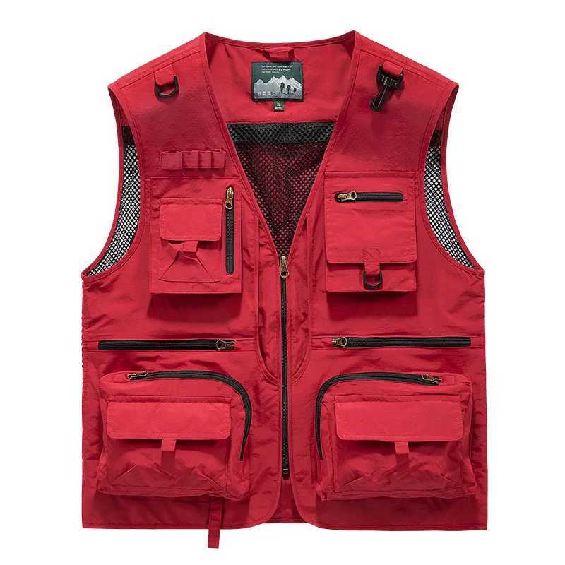 Fashion Men's Vests Men New Outdoor Mesh Fishing Photography Breathable Vests Coat Men Multi-pockets Waistcoats Climbing Sleeveless JacketsW261
