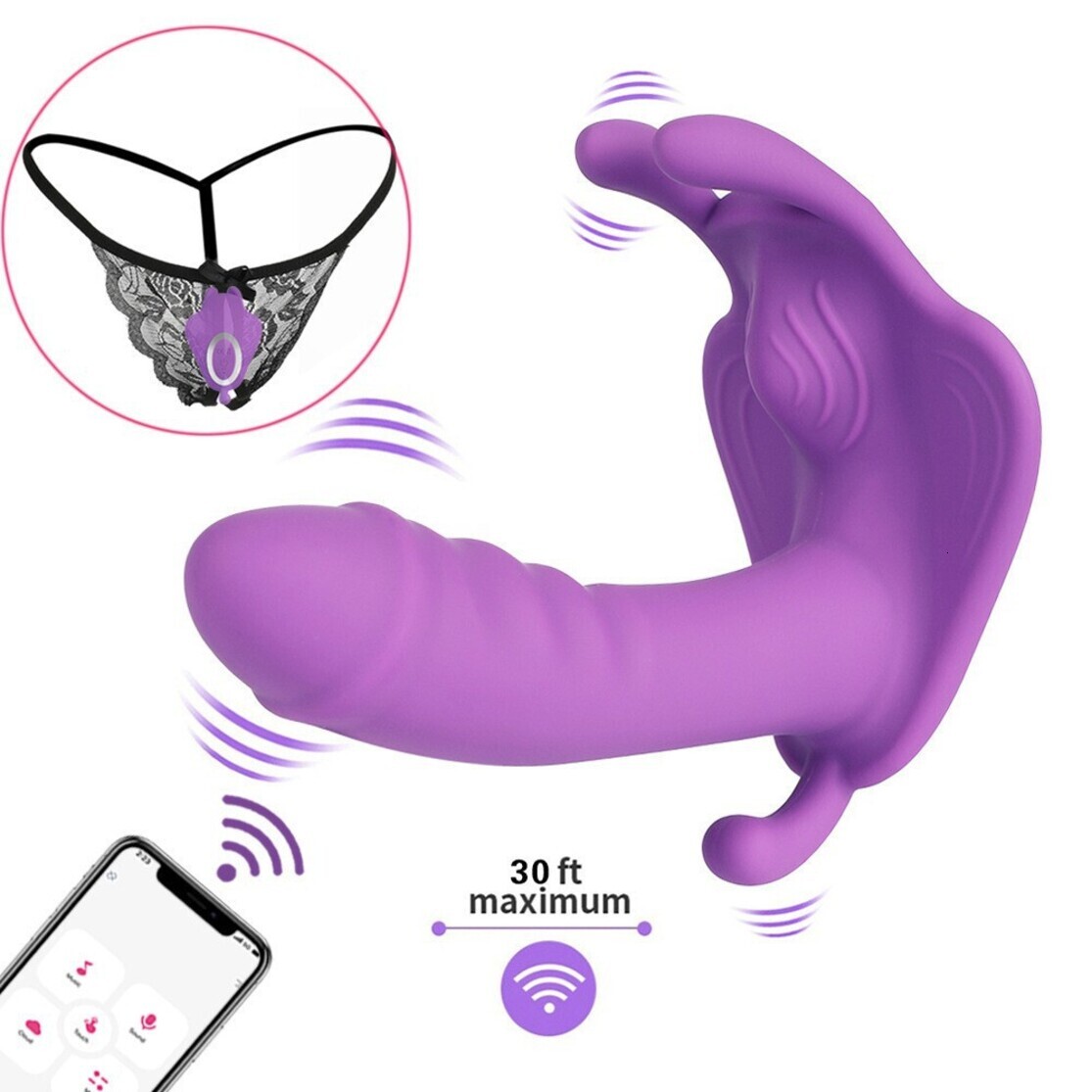 le pocket wellness Massager Foreign Trade Hot-Selling Popular Women's Wearable Butterfly Wireless Remote-Controlled Multi-Frequency Adu JA15