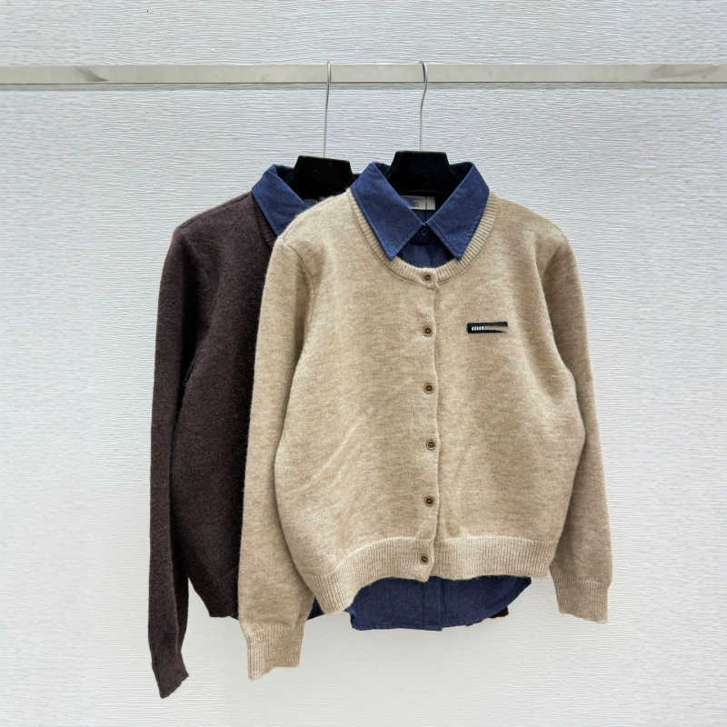 Women's Sweaters designer clothes women M Brand 26 Autumn New Solid Color Two-Piece Turn-Down Collar Knitted Long-Sleeve Cardigan