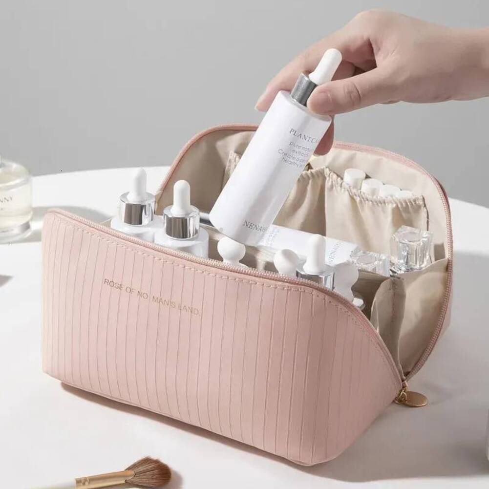 Cosmetic Bag Arrival Vertical Stripe Pillow beauty pouch Cosmetic Women Large Capacity Portable Ins Travel Makeup Organizer Toiletry Bag Makeup T1