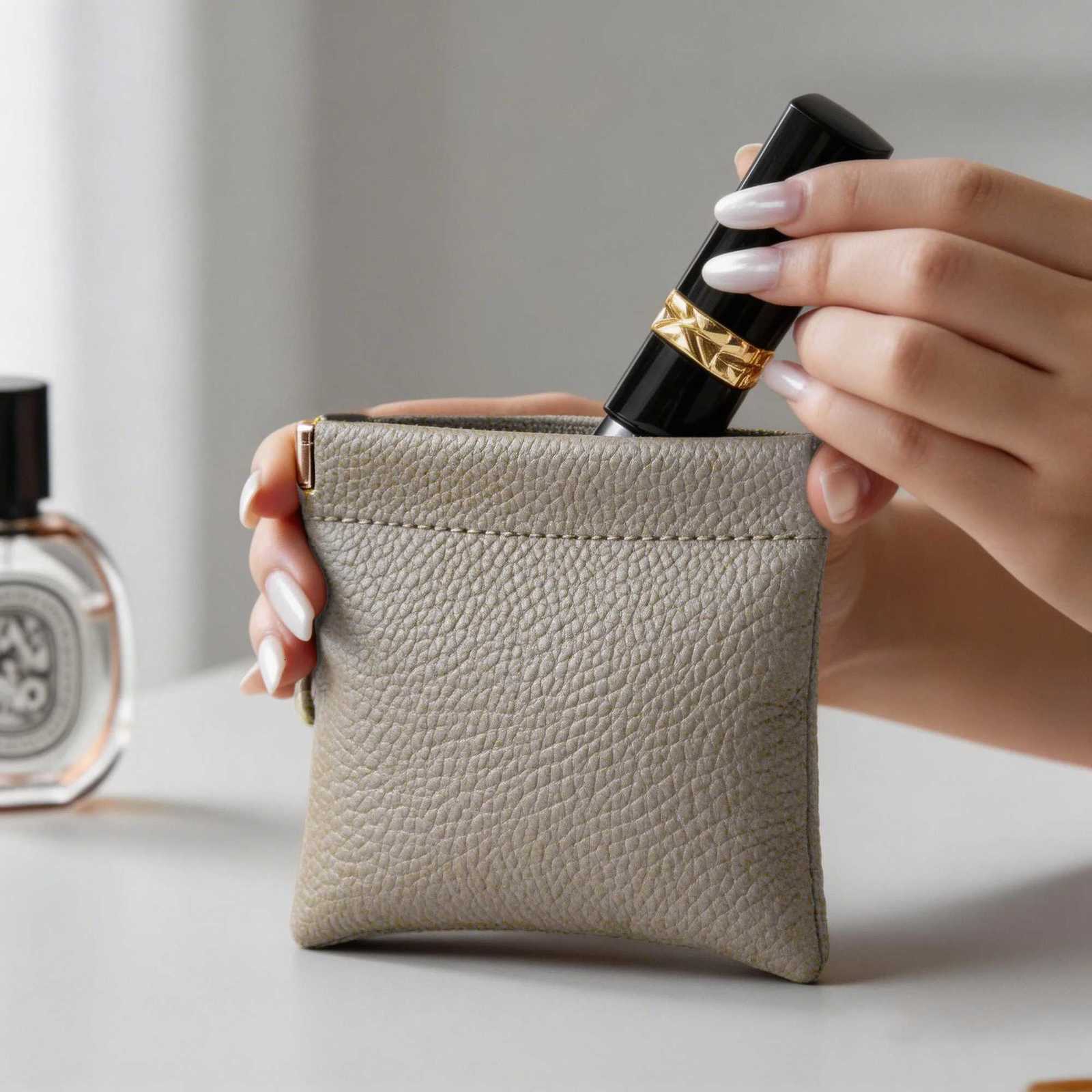 Shoulder Bags BUYLEMO Litchi Grain Snap Closure PU Leather Storage Pouch Portable Cosmetic Coin Bag H261016