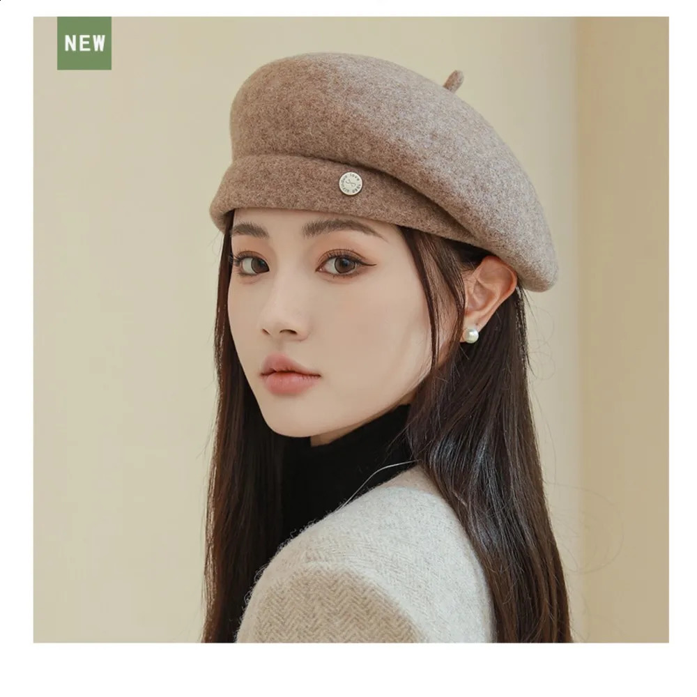 Beret Hat Women Autumn Winter Light Wool Blend Show Face Small Fashion Painter Hats England Retro Bud Cap261016