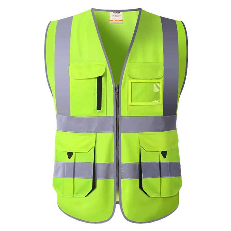 Vest Men's Vests Orange Traffic Touring with Multi Pockets Construction Road Night Work VestW261017