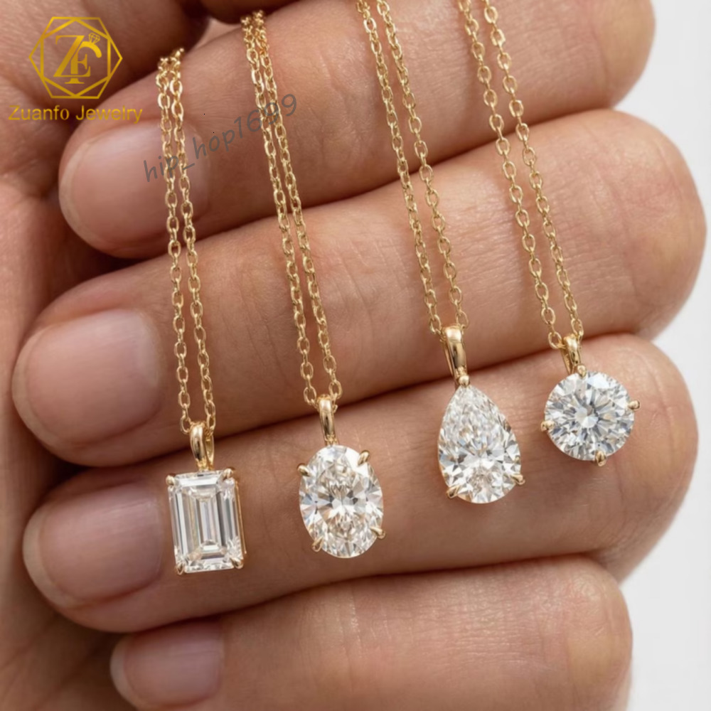 IGI Certified Lab Grown Diamond Pendant 10K 14K 18K Gold DEF VVS1 VS1 CVD 0.5CT-3.5CT Oval CVD Lab Diamond Necklace for Gift