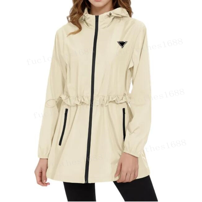 New Jackets Womens Raincoat Stylish Lightweight Packable Rain Windbreaker Jacket Women Veste Femme Waterproof Coats with Hooded for Outdoor Adventur