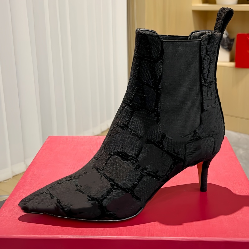 Boots top designer shoes best-seling pointed-toe short boots high-quality high heels vintage leather shoes fashionable party shoes retro women ankle