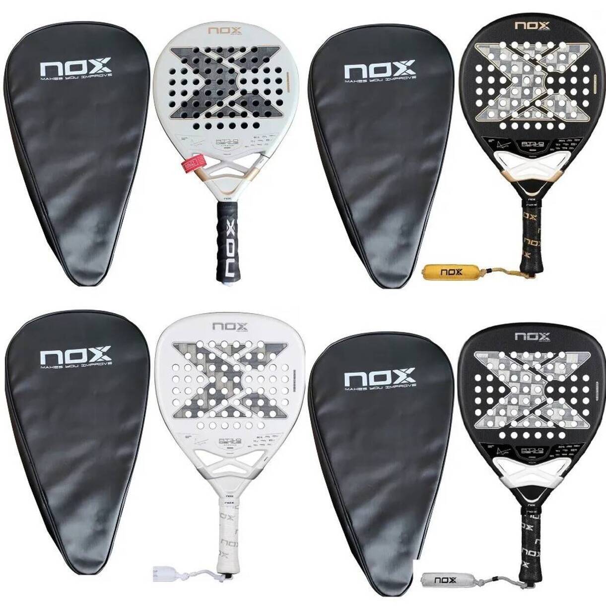 Multi-Piece Tennis Racket Matching Kits NOX Top 1 High * Quality Professional Padel Tennis Racket Soft Face Carbon Fiber full graphite professional