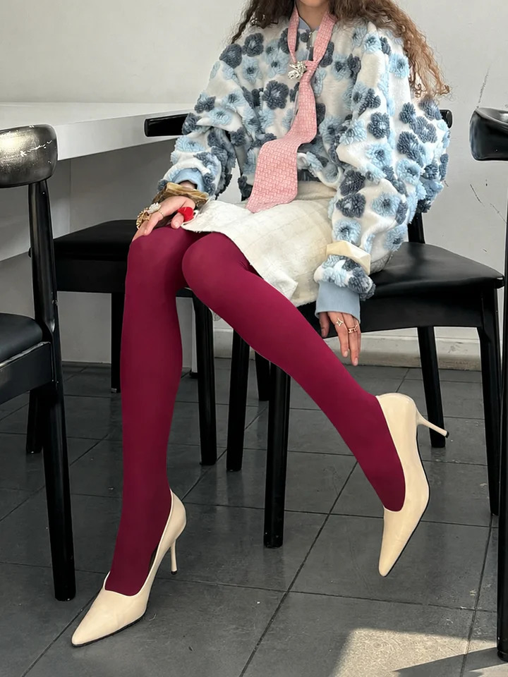 Trendix Red Stocking Bodycon Super Elastic See Through Lace Pantyhose Autumn Sexy Slim Elegant Burgundy Tights Winter 261015