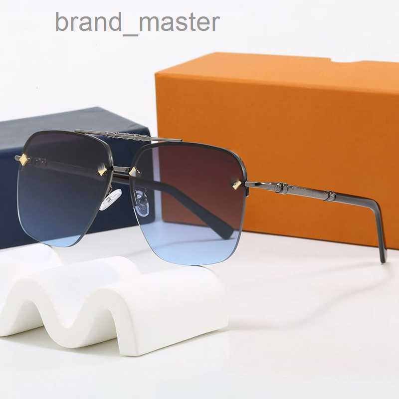 Mens Designer Sunglasses Outdoor Shades women fashion Metal Oval luxury Half Frame Sunshade mirror polarized UV400 protection Glasses With box AAAAA