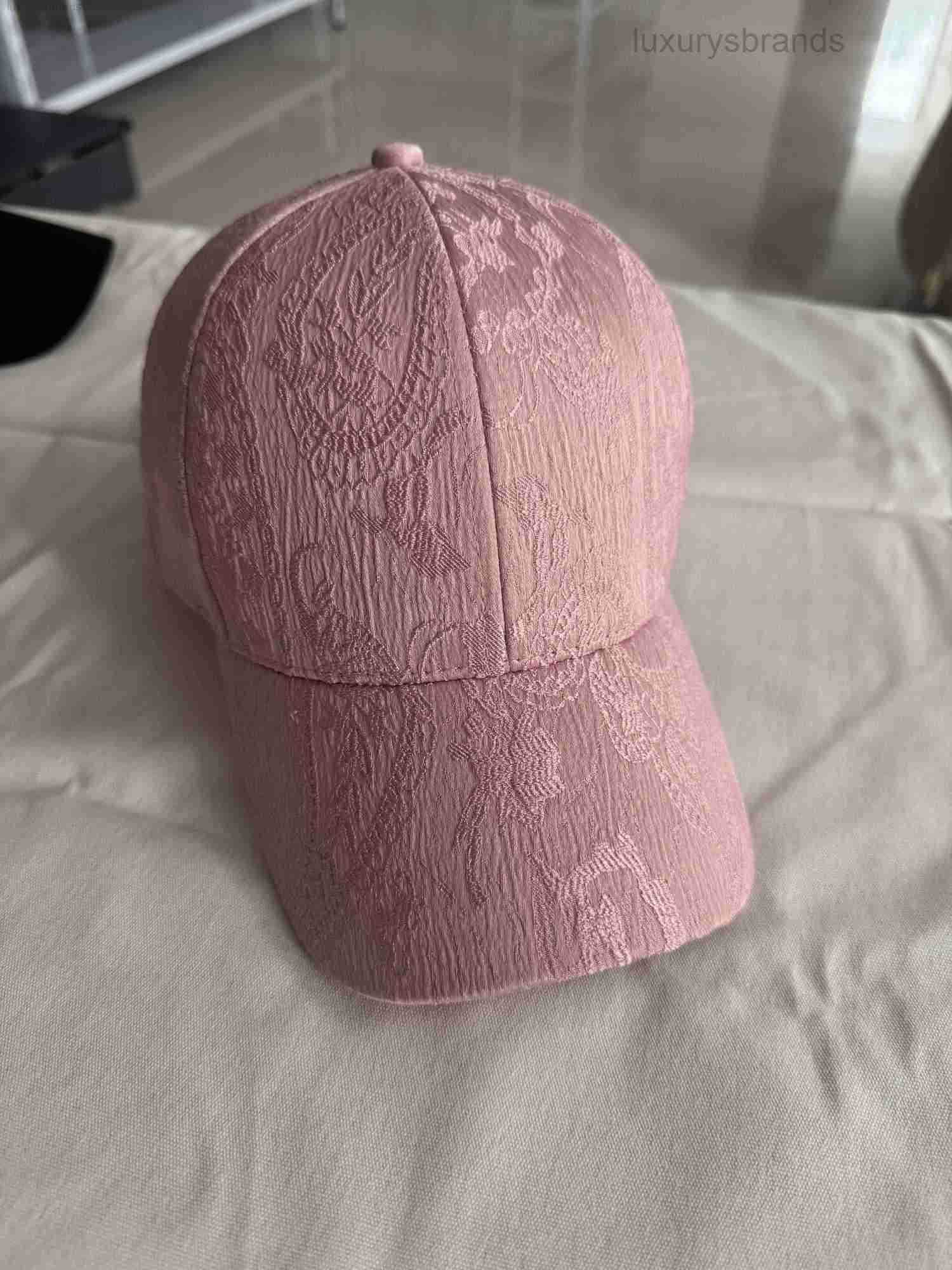 Jacquard pink cashew flower womens baseball cap sports hat
