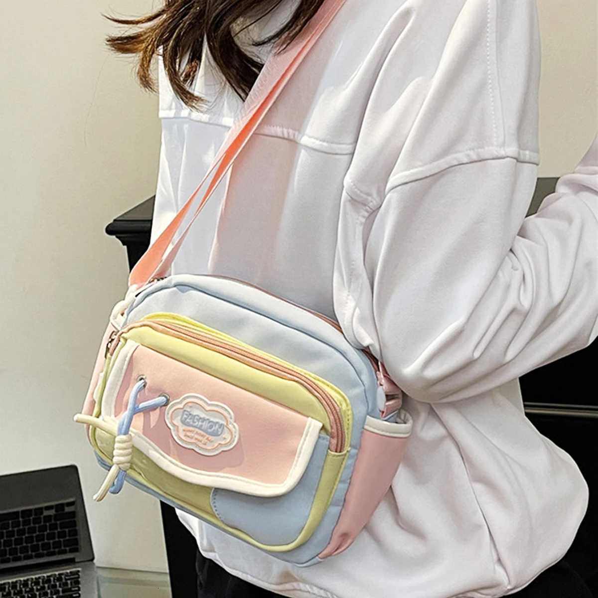 Shoulder Bags Cute Crossbody Bag for Junior High School Good-Looking Large-Capacity Handbag Tutoring Shoulder Bag Commuting Spring Outing School Bag