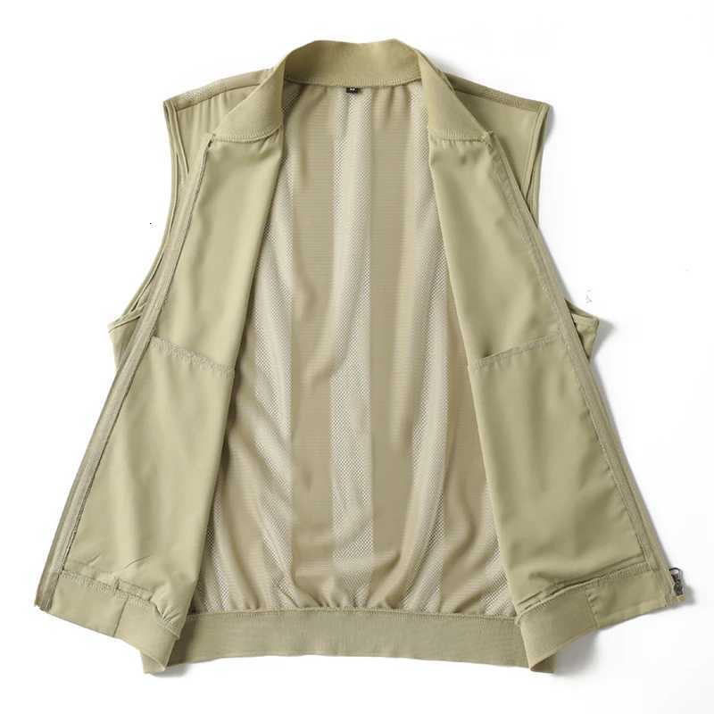 Vests Summer Men's Lightweight Men's Thin Vests Trend Baseball Collar Zipper Sleeveless Casual Vest Coats Simple Outdoor Fishing Men Vests