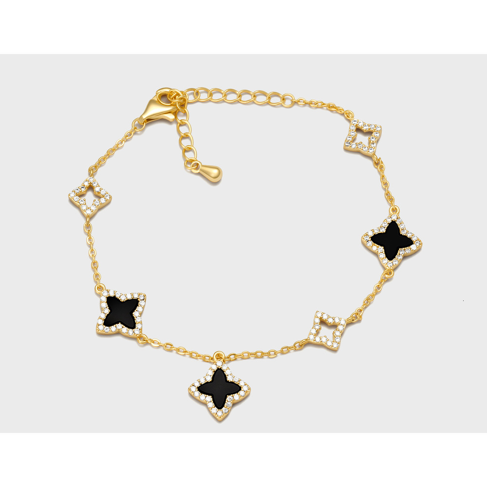 European American cross-border best-selling copper alloy lucky four-leaf clover bracelet, fashionable and simple, versatile women's jewelry