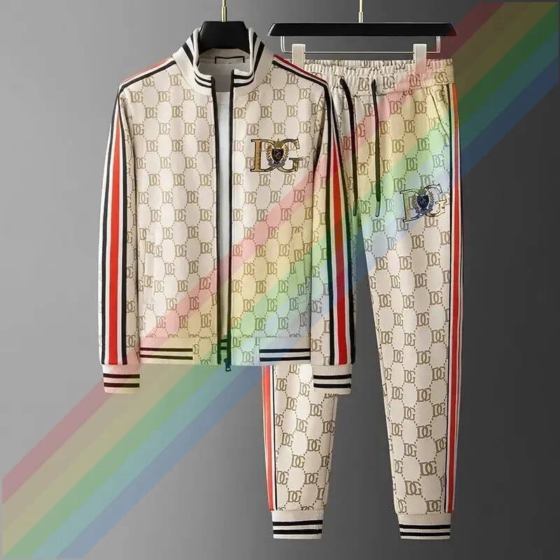 Suit Spring and Autumn Sweater Trend Stand-Up Jacket Casual Sports Fashion Long Sleeve New Trousers Men's Clothing