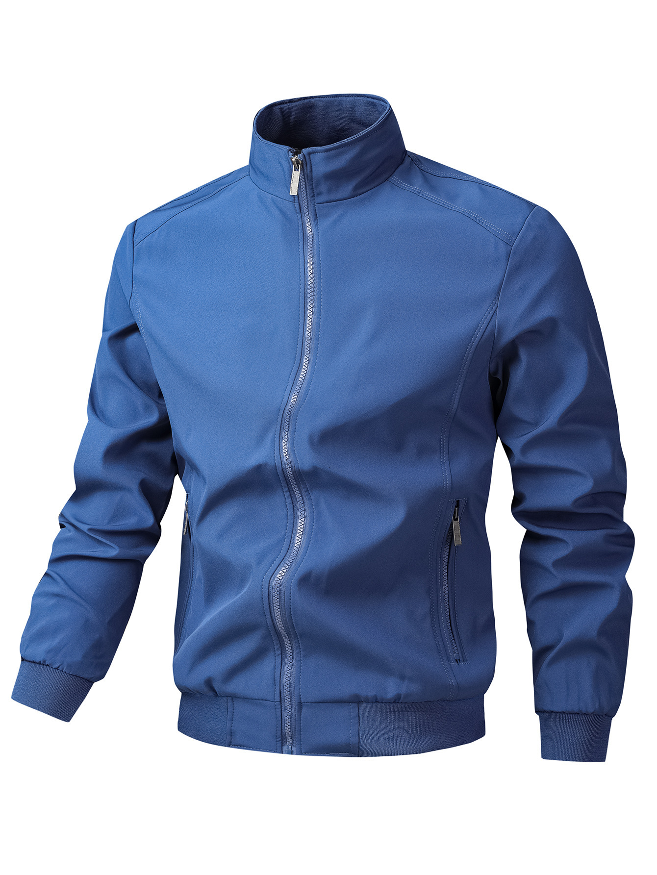 Men Spring Autumn Plus Size Stand Collar Solid Color Jacket Loose Casual Sports Coat Breathable Lightweight Fashion Daily Street Outerwear For Men